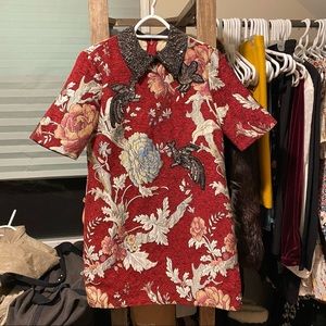 Zara embellished brocade dress